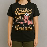 Old Row Smokin Meats And Clapping Cheeks Funny T-Shirt