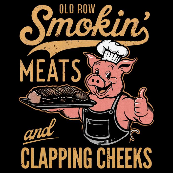 Old Row Smokin Meats And Clapping Cheeks Funny Drawstring Bag