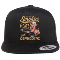 Old Row Smokin Meats And Clapping Cheeks Funny Flat Bill Trucker Hat