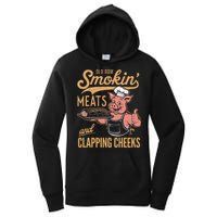 Old Row Smokin Meats And Clapping Cheeks Funny Women's Pullover Hoodie