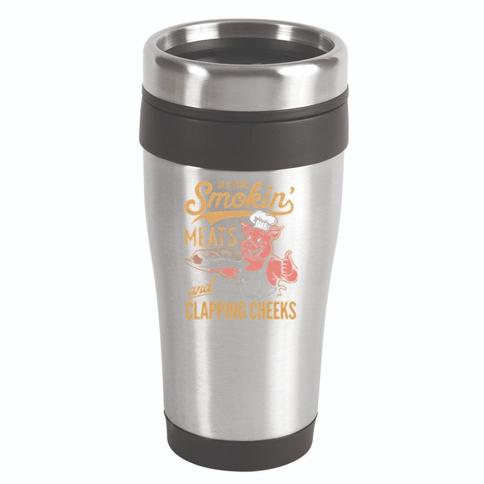 Old Row Smokin Meats And Clapping Cheeks Funny 16oz Travel Tumbler