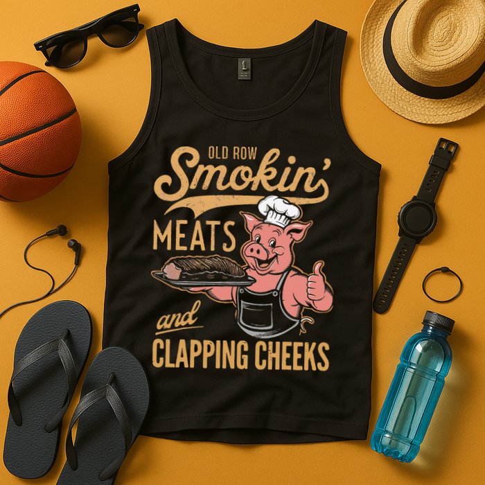 Old Row Smokin Meats And Clapping Cheeks Funny Tank Top