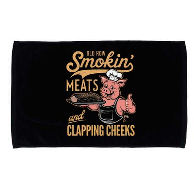 Old Row Smokin Meats And Clapping Cheeks Funny Microfiber Hand Towel