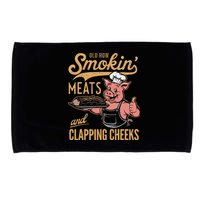 Old Row Smokin Meats And Clapping Cheeks Funny Microfiber Hand Towel