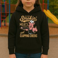 Old Row Smokin Meats And Clapping Cheeks Funny Kids Hoodie