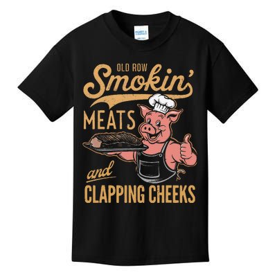 Old Row Smokin Meats And Clapping Cheeks Funny Kids T-Shirt