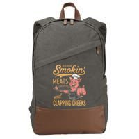 Old Row Smokin Meats And Clapping Cheeks Funny Cotton Canvas Backpack
