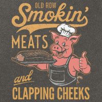 Old Row Smokin Meats And Clapping Cheeks Funny Cotton Canvas Backpack