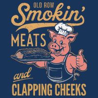 Old Row Smokin Meats And Clapping Cheeks Funny Infant Baby Jersey Bodysuit