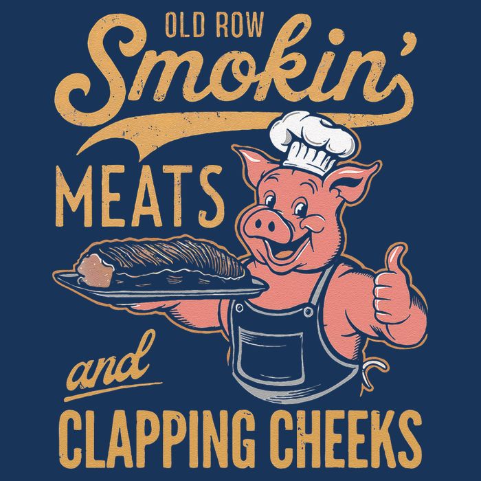 Old Row Smokin Meats And Clapping Cheeks Funny Infant Baby Jersey Bodysuit