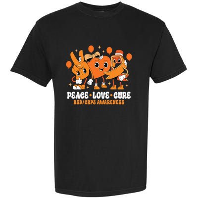 Orange Ribbon Survivor Groovy Rsd Crps Awareness Garment-Dyed Heavyweight T-Shirt