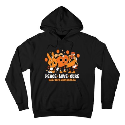 Orange Ribbon Survivor Groovy Rsd Crps Awareness Hoodie