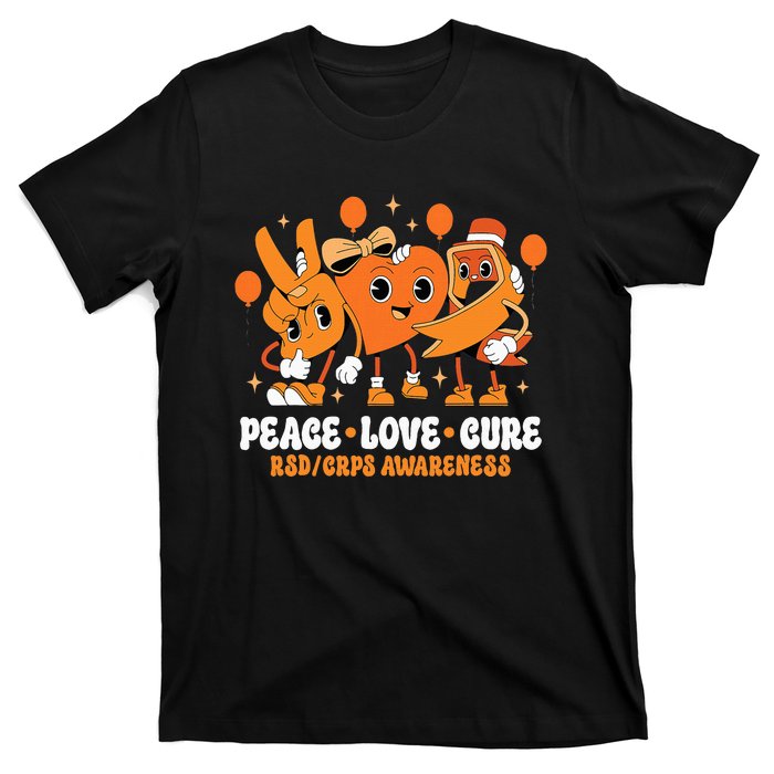 Orange Ribbon Survivor Groovy Rsd Crps Awareness T-Shirt