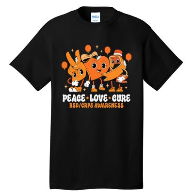 Orange Ribbon Survivor Groovy Rsd Crps Awareness Tall T-Shirt