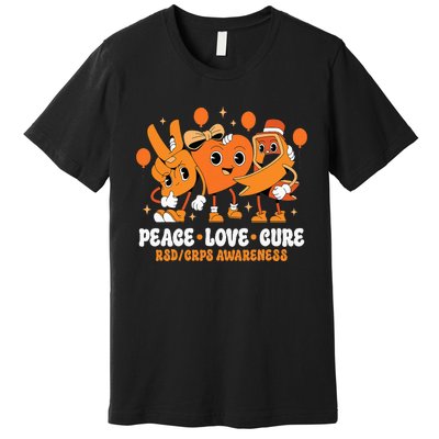 Orange Ribbon Survivor Groovy Rsd Crps Awareness Premium T-Shirt