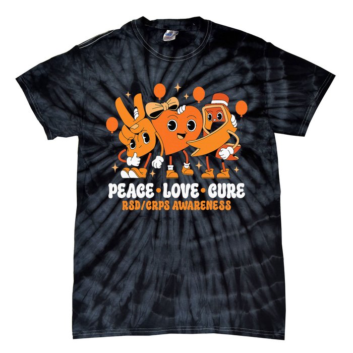 Orange Ribbon Survivor Groovy Rsd Crps Awareness Tie-Dye T-Shirt