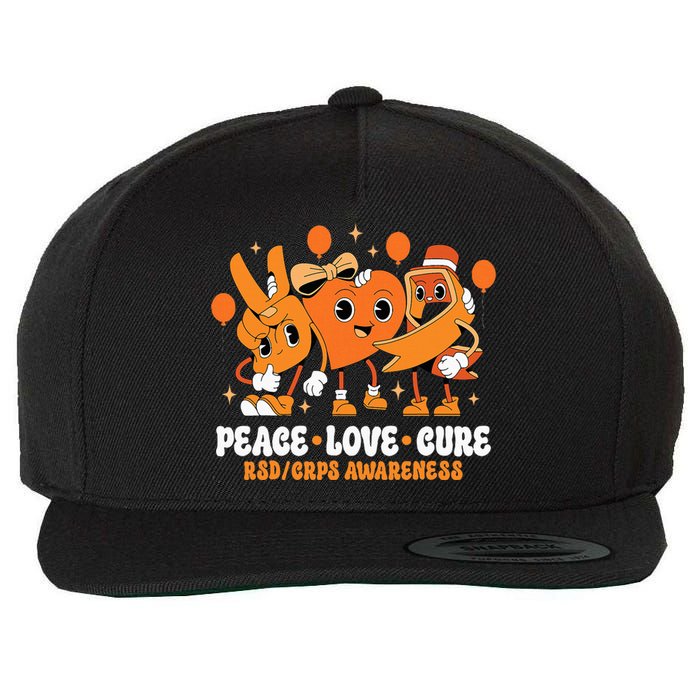 Orange Ribbon Survivor Groovy Rsd Crps Awareness Wool Snapback Cap