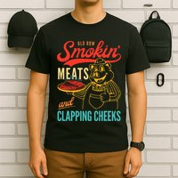 Old Row Smokin Meats And Clapping Cheeks Funny T-Shirt