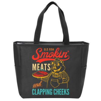 Old Row Smokin Meats And Clapping Cheeks Funny Zip Tote Bag