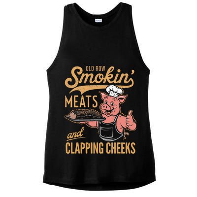 Old Row Smokin Meats And Clapping Cheeks Funny Ladies PosiCharge Tri-Blend Wicking Tank