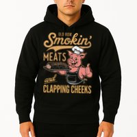 Old Row Smokin Meats And Clapping Cheeks Funny Hoodie