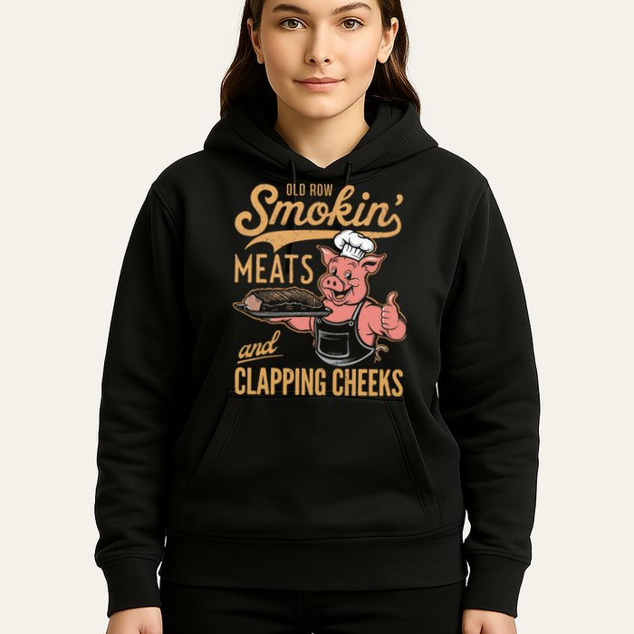 Old Row Smokin Meats And Clapping Cheeks Funny Hoodie