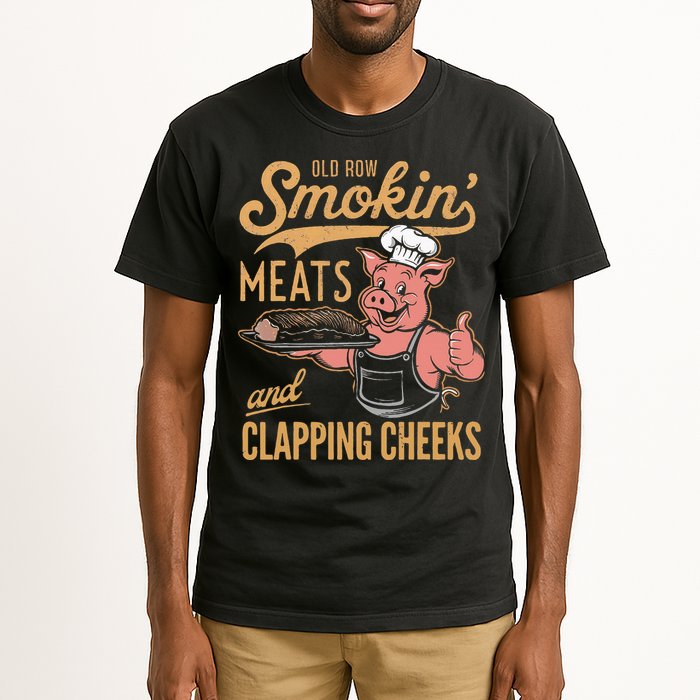 Old Row Smokin Meats And Clapping Cheeks Funny Tall T-Shirt