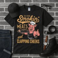 Old Row Smokin Meats And Clapping Cheeks Funny Tall T-Shirt