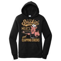 Old Row Smokin Meats And Clapping Cheeks Funny Women's Pullover Hoodie