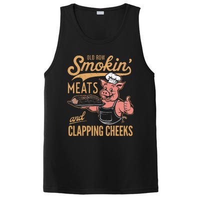 Old Row Smokin Meats And Clapping Cheeks Funny PosiCharge Competitor Tank