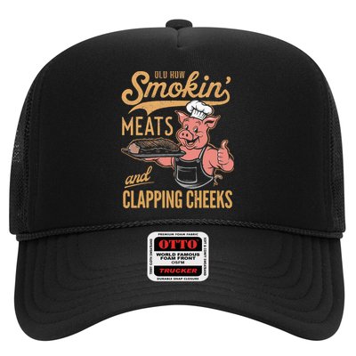 Old Row Smokin Meats And Clapping Cheeks Funny Trucker Hat
