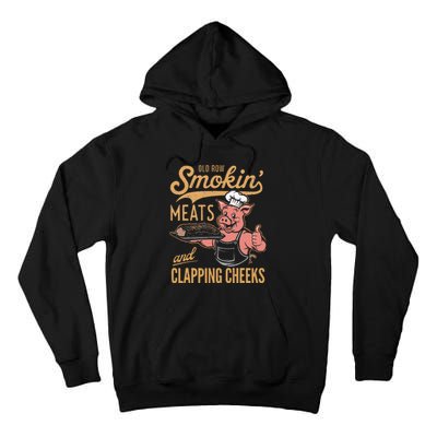 Old Row Smokin Meats And Clapping Cheeks Funny Tall Hoodie