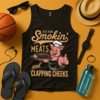 Old Row Smokin Meats And Clapping Cheeks Funny Tank Top