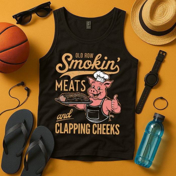 Old Row Smokin Meats And Clapping Cheeks Funny Tank Top