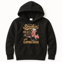Old Row Smokin Meats And Clapping Cheeks Funny Kids Hoodie