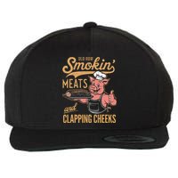Old Row Smokin Meats And Clapping Cheeks Funny Wool Snapback Cap