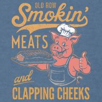 Old Row Smokin Meats And Clapping Cheeks Funny Garment-Dyed Sweatshirt