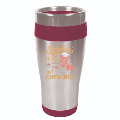 Old Row Smokin Meats And Clapping Cheeks Funny 16oz Travel Tumbler