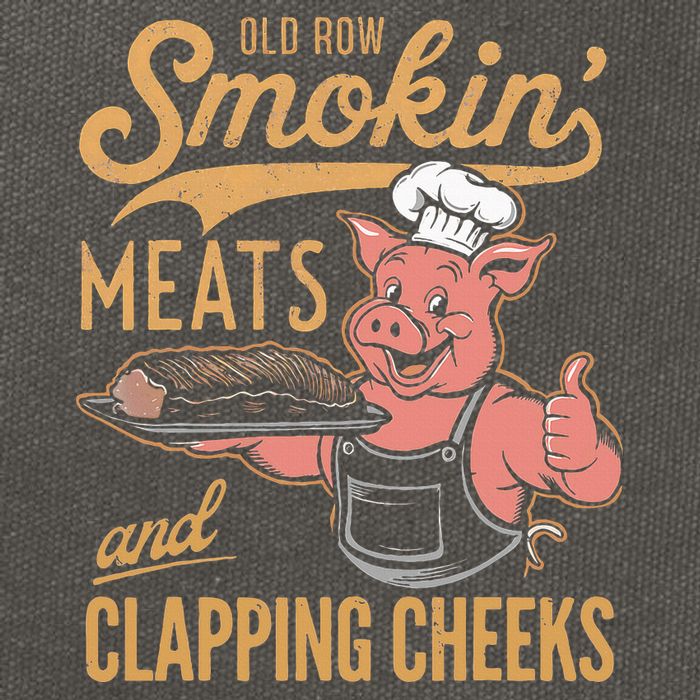 Old Row Smokin Meats And Clapping Cheeks Funny Cotton Canvas Backpack