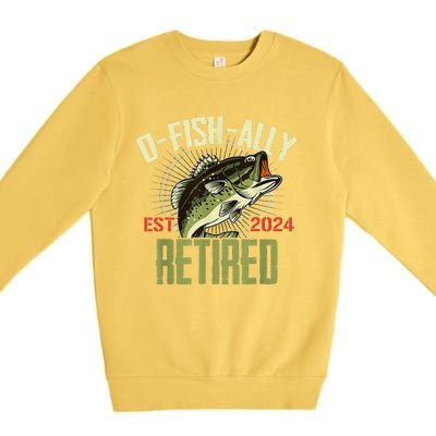 Ofishally Retired Since 2024 Retirement Fishing Premium Crewneck Sweatshirt