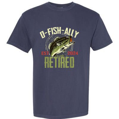 Ofishally Retired Since 2024 Retirement Fishing Garment-Dyed Heavyweight T-Shirt