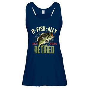 Ofishally Retired Since 2024 Retirement Fishing Ladies Essential Flowy Tank