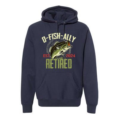 Ofishally Retired Since 2024 Retirement Fishing Premium Hoodie