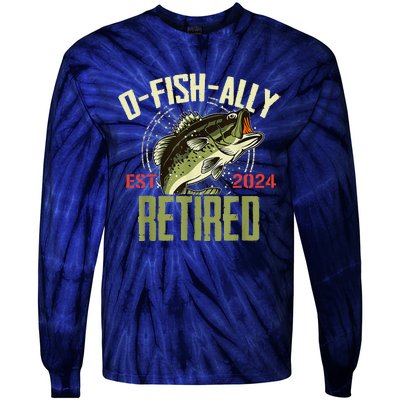 Ofishally Retired Since 2024 Retirement Fishing Tie-Dye Long Sleeve Shirt