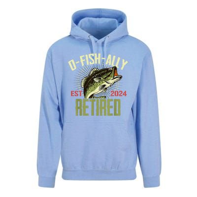 Ofishally Retired Since 2024 Retirement Fishing Unisex Surf Hoodie