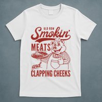 Old Row Smokin Meats And Clapping Cheeks Funny T-Shirt