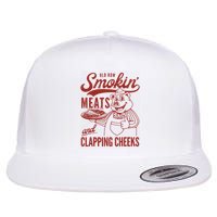 Old Row Smokin Meats And Clapping Cheeks Funny Flat Bill Trucker Hat