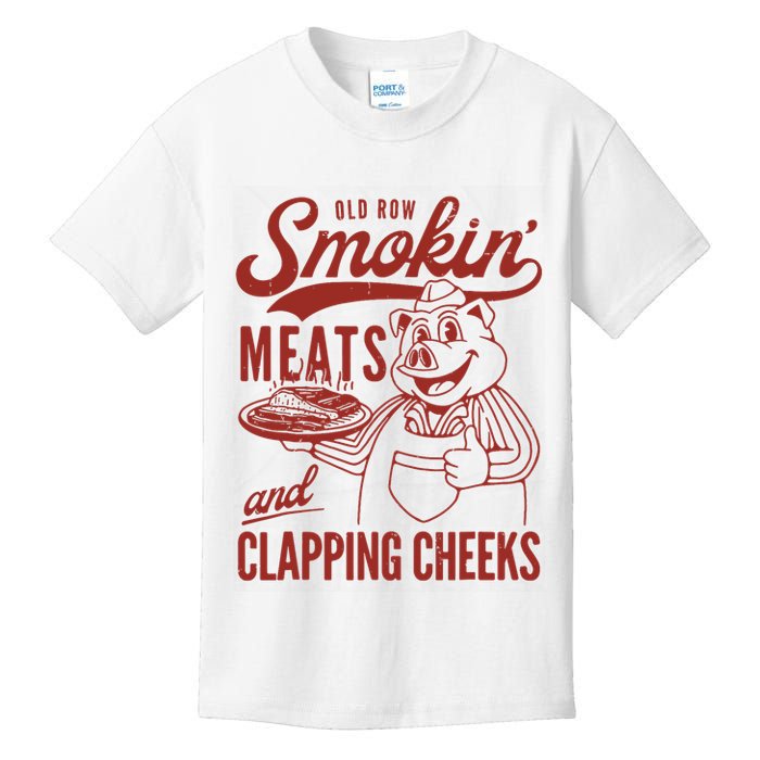 Old Row Smokin Meats And Clapping Cheeks Funny Kids T-Shirt