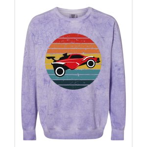 Octane Rocket Soccer Retro Sunset Distressed Graphic Pullove Colorblast Crewneck Sweatshirt