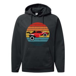 Octane Rocket Soccer Retro Sunset Distressed Graphic Pullove Performance Fleece Hoodie